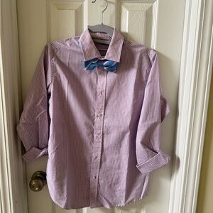 Tommy Hilfiger Kids Pink Check Shirt with Blue Bow Tie